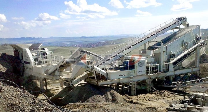 Монголия 80TPH гранит мобильная дробилка